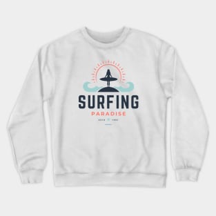 Surfing Paradise Surfer Surf Crewneck Sweatshirt